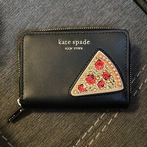 Kate Spade Black Wallet with Floral Embellishment